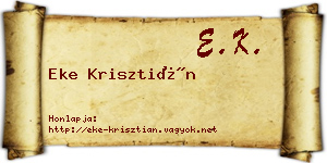 Eke Krisztián névjegykártya